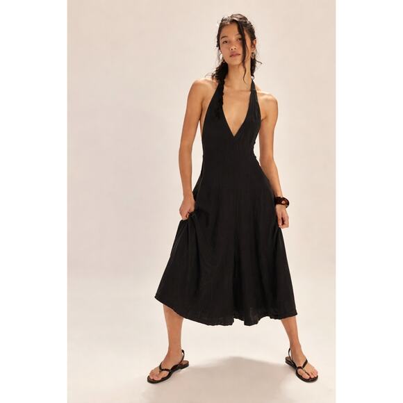 Free People Pants - FP Free Est Reese Linen Jumpsuit Sz L New